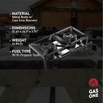 GasOne High Pressure Double Propane Burner - Outdoor Cooking with Heat Shield and Guard – Propane Burner Head for Camping, Tailgating, Seafood Boil, Home Brewing - Patent Pending