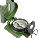 VETERIS US Military Style Phosphorescent Waterproof Lensatic Compass Accurate Hand Held Compasses with Pouch for Hiking Camping Navigation Survival Backpacking Orienteering