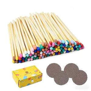 IGNITE EASE 3" Color Matches - 100 Count Long Wood Safety Matches Sticks with Striker, Boxed Matches | Colored Matches 3 inch for Candles, Fireplace, Home Decor, Grill, Camping, Gifts by IGNITE EASE