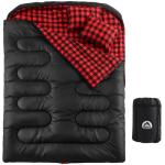 Swtmerry Double Sleeping Bag for Adults with 2 Pillows, Big & Tall Queen Size XL Sleeping Bag for 2 Person, Waterproof & Lightweight Warm for 3 Seasons, Cold Weather,Camping, Hiking & Backpacking