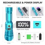 Flashlights High Lumens Rechargeable, 100,000LM LED Super Bright Flash Light, Zoomable Linternas with LCD Digital Display, 5 Mode, Waterproof, Powerful Tactical Flashlight for Emergencies Camping Gift