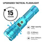 Flashlights High Lumens Rechargeable, 100,000LM LED Super Bright Flash Light, Zoomable Linternas with LCD Digital Display, 5 Mode, Waterproof, Powerful Tactical Flashlight for Emergencies Camping Gift