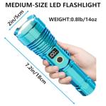 Flashlights High Lumens Rechargeable, 100,000LM LED Super Bright Flash Light, Zoomable Linternas with LCD Digital Display, 5 Mode, Waterproof, Powerful Tactical Flashlight for Emergencies Camping Gift