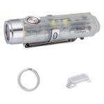 RovyVon Aurora A5 G4 Rechargeable Keychain Flashlight, USB C Charging, 5000K, 420 Lumens EDC Flashlights with Magnetic Pocket Clip and Base, Fluorescent, Red Signal/White Sidelight