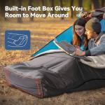 MEREZA Mummy Double Sleeping Bag for Adults with Pillow Cold Weather 0 Degree 2 Person Sleeping Bag for Couples Family Camping