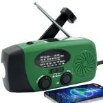 Emergency Hand Crank Radio with LED Flashlight for Emergency, AM/FM NOAA Portable Weather Radio with 2000mAh Phone Charger, USB Charged & Solar Power for Camping, Emergency (Army Green)