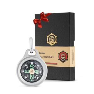 MecArmy CMP/CMP2 Mini Compass- Meaningful Valentine Birthday Gifts for Men Women, EDC Titanium/Brass/Copper Pocket Compass for Hiking SurvivaI, IPX5 Waterproof, Glow in the Dark, Necklace Pendant