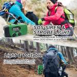 Emergency Hand Crank Radio with LED Flashlight for Emergency, AM/FM NOAA Portable Weather Radio with 2000mAh Phone Charger, USB Charged & Solar Power for Camping, Emergency (Army Green)