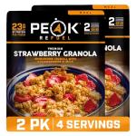 Peak Refuel Strawberry Granola 2-Pack | Freeze Dried Backpacking, Camping & Emergency Prep Food | 2 Servings Pouches