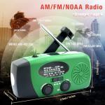 Emergency Hand Crank Radio with LED Flashlight for Emergency, AM/FM NOAA Portable Weather Radio with 2000mAh Phone Charger, USB Charged & Solar Power for Camping, Emergency (Army Green)
