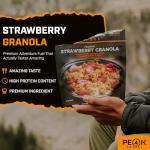 Peak Refuel Strawberry Granola 2-Pack | Freeze Dried Backpacking, Camping & Emergency Prep Food | 2 Servings Pouches