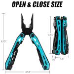 FLISSA 16-in-1 Multi Tool Pliers, Gifts for Men, Stainless Steel EDC Multitool with Pocket Knife, Belt Clip and Oxford Pouch, Self-locking Multipurpose Utility Multi-Tool for Camping Survival Outdoor