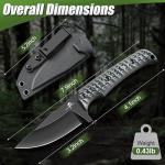 Purple Dragon Fixed Blade Knife - Full Tang Hunting Knife Forged from a Single Piece of D2 Steel - Camping Knives with G10 Handle and Kydex Sheath - Outdoor Gift for Men - Gray