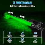 ULTRAFIRE T6 Red Green Hunting Light, 1800 Lumens 600 Yards Long Range Predator Flashlight for Coyote Varmint, High Power LED Night Hunting Gear with Picatinny Mount & Pressure Switch (RGB Filters)