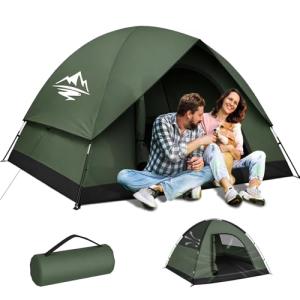 Tents for Camping 2/3 Person with Rainfly - Camping Tent Waterproof Windproof Easy Setup, Portable Double Layer Outdoor Dome Tent, Backpacking Tents for Adventure Backyard Hiking