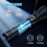 ULTRAFIRE T6 Red Green Hunting Light, 1800 Lumens 600 Yards Long Range Predator Flashlight for Coyote Varmint, High Power LED Night Hunting Gear with Picatinny Mount & Pressure Switch (RGB Filters)