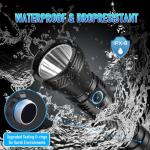 ULTRAFIRE T6 Red Green Hunting Light, 1800 Lumens 600 Yards Long Range Predator Flashlight for Coyote Varmint, High Power LED Night Hunting Gear with Picatinny Mount & Pressure Switch (RGB Filters)