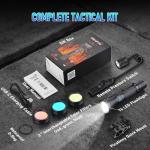 ULTRAFIRE T6 Red Green Hunting Light, 1800 Lumens 600 Yards Long Range Predator Flashlight for Coyote Varmint, High Power LED Night Hunting Gear with Picatinny Mount & Pressure Switch (RGB Filters)