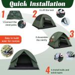 Tents for Camping 2/3 Person with Rainfly - Camping Tent Waterproof Windproof Easy Setup, Portable Double Layer Outdoor Dome Tent, Backpacking Tents for Adventure Backyard Hiking