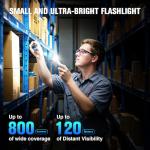 RECHOO Flat EDC Flashlight Rechargeable, 8-Mode Slim Pocket Flashlight with Magnetic Base & Clip, Lightweight Mini Rechargeable Flashlights for Everyday Carry, Working, Camping, Car Repair & Emergency