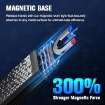 RECHOO Flat EDC Flashlight Rechargeable, 8-Mode Slim Pocket Flashlight with Magnetic Base & Clip, Lightweight Mini Rechargeable Flashlights for Everyday Carry, Working, Camping, Car Repair & Emergency