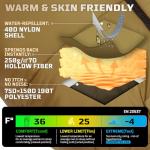 Mummy Sleeping Bag for Adults, 25℉-36℉ Cold Weather Backpacking Sleeping Bag, Lightweight 3-4 Season Winter Camp Bag with Adjustable Hood & Compression Sack, Machine Washable