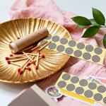 28Pcs Rotundity Match Paper with Adhesive, Match Striker Stickers for Fireplace Matches,Jars,Candles