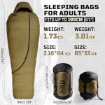 Mummy Sleeping Bag for Adults, 25℉-36℉ Cold Weather Backpacking Sleeping Bag, Lightweight 3-4 Season Winter Camp Bag with Adjustable Hood & Compression Sack, Machine Washable