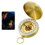 Waterproof Brass Survival Compass for Hiking & Camping – Pocket Navigation Compass with Large Dial and Keychain Loop, Outdoor Military Style Compass for Kids, Scouts, Hunting, Backpacking & Survival