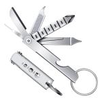 TENOC 7-in-1 Multi-Tool Keychain, Portable Stainless Steel Pocket Gadget with SIM Card Ejector Pin, Screwdrivers & Bottle Opener