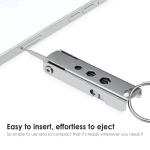 TENOC 7-in-1 Multi-Tool Keychain, Portable Stainless Steel Pocket Gadget with SIM Card Ejector Pin, Screwdrivers & Bottle Opener