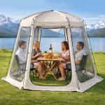 Teabelle Clear Bubble Tent, Pop up Garden Dome Igloo, 4-6 Person Waterproof Screen House Room with Floor Mat & Top Cover, 540° View Outdoor Gazebo Shelter for Patio, Backyard