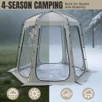 Teabelle Clear Bubble Tent, Pop up Garden Dome Igloo, 4-6 Person Waterproof Screen House Room with Floor Mat & Top Cover, 540° View Outdoor Gazebo Shelter for Patio, Backyard
