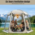 Teabelle Clear Bubble Tent, Pop up Garden Dome Igloo, 4-6 Person Waterproof Screen House Room with Floor Mat & Top Cover, 540° View Outdoor Gazebo Shelter for Patio, Backyard