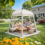 Teabelle Clear Bubble Tent, Pop up Garden Dome Igloo, 4-6 Person Waterproof Screen House Room with Floor Mat & Top Cover, 540° View Outdoor Gazebo Shelter for Patio, Backyard