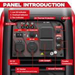 POXURIO 2550-Watt Portable Inverter Generator for Home Use, 1.06Gallon Large Fuel Tank Up to 10 Hours Use, 120V Gas Powered Generator Super Quiet - EPA Compliant-Red