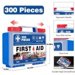 TLIEAO 300 Piece Professional First Aid Kit, Multi-Function Portable Medical Kit for Home, Car, Travel, Camping, Worksite, Outdoor, Business & Sports (Navy Blue)