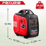 POXURIO 2550-Watt Portable Inverter Generator for Home Use, 1.06Gallon Large Fuel Tank Up to 10 Hours Use, 120V Gas Powered Generator Super Quiet - EPA Compliant-Red
