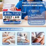 TLIEAO 300 Piece Professional First Aid Kit, Multi-Function Portable Medical Kit for Home, Car, Travel, Camping, Worksite, Outdoor, Business & Sports (Navy Blue)