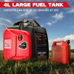 POXURIO 2550-Watt Portable Inverter Generator for Home Use, 1.06Gallon Large Fuel Tank Up to 10 Hours Use, 120V Gas Powered Generator Super Quiet - EPA Compliant-Red