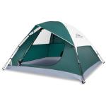 JELUCAMP 4 Person Dome Tents for Camping, Lightweight Portable Family Dome Tent, Easy Setup Waterproof Camping Tent for 3 Season, 4 Person Outdoor Tent, Dark Green