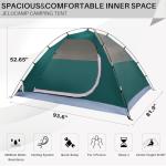 JELUCAMP 4 Person Dome Tents for Camping, Lightweight Portable Family Dome Tent, Easy Setup Waterproof Camping Tent for 3 Season, 4 Person Outdoor Tent, Dark Green