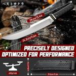 Freelander Japanese Fixed Blade Knife with Sheath, D2 Steel Survival Knife with 6mm Thick Spine for Outdoor Camping, Knives for Men