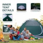 JELUCAMP 4 Person Dome Tents for Camping, Lightweight Portable Family Dome Tent, Easy Setup Waterproof Camping Tent for 3 Season, 4 Person Outdoor Tent, Dark Green