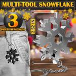 18 in 1 Snowflake Multi Tool Set of 3 – Compact and Portable Stainless Steel Snowflake Multitool Keychain Screwdriver | Keychain Bottle Opener for Men | Universal Use for Travel, Home and Work
