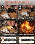 VVAAGG Flint and Steel Fire Starter: 4 Inch Ferro Rod Magnesium Rods Survival Tool with Paracord Handle Thicker Striker