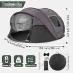 Instant Pop Up Camping Tent,4-6 Person Tents,Automatic Set Up Tent in 3 Seconds,Waterproof Sunshade Family Tent,Portable Lightweight Dome Tent for Outdoor Camping,Hiking,Travel & Beach