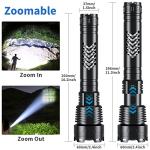 Weoxi Super Bright LED Flashlight, 1000000 High Lumen Rechargeable Flashlights with Long Handle, 10000mAh Battery, Zoomable 5 Modes for Outdoor Camping, Emergencies, XHP160-L