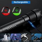 Weoxi Super Bright LED Flashlight, 1000000 High Lumen Rechargeable Flashlights with Long Handle, 10000mAh Battery, Zoomable 5 Modes for Outdoor Camping, Emergencies, XHP160-L