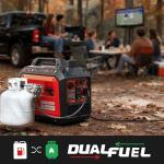 PowerSmart 3800 Watt Dual Fuel Inverter Generator, Quiet Portable Gas Propane Powered with CO Sensor and RV Ready Outlet, 149cc 4-Stroke OHV Engine for Home Backup, Camping and Tailgating